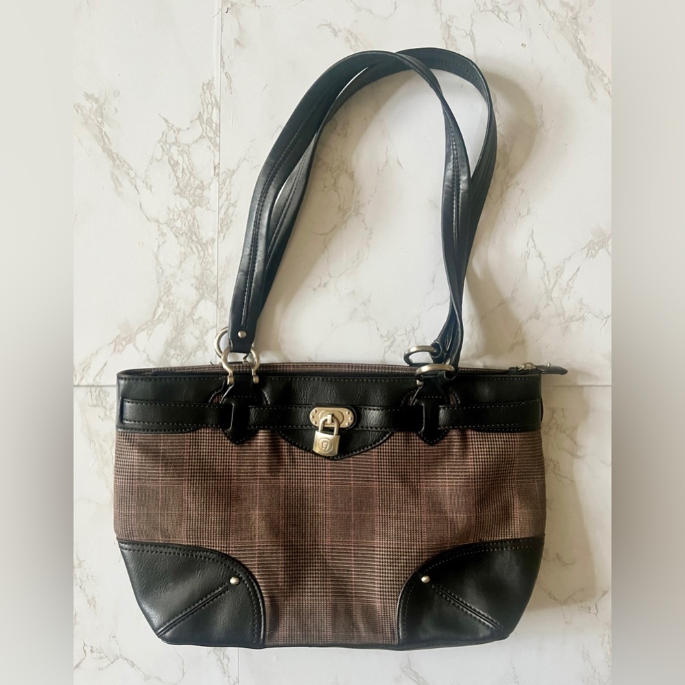 Etienne Aigner Black and Brown Shoulder Bag